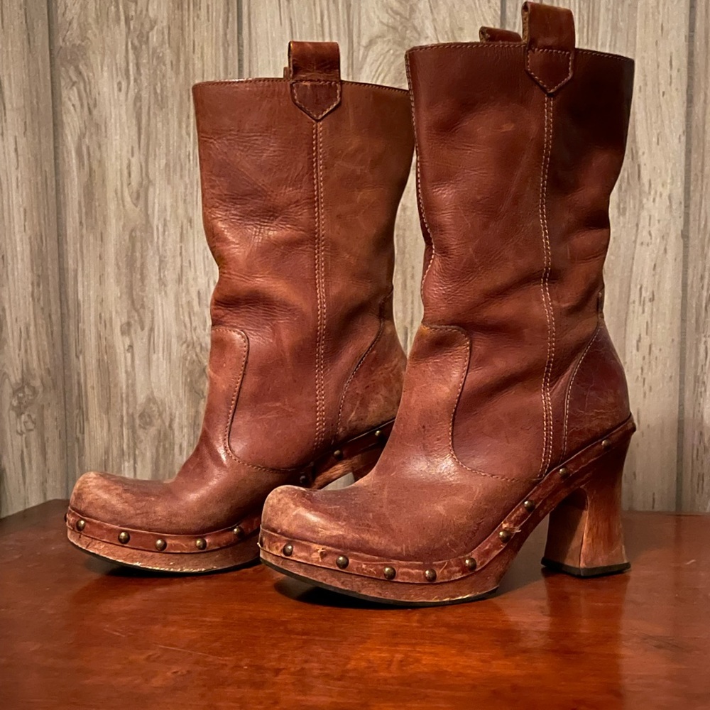 Distressed Leather Boots